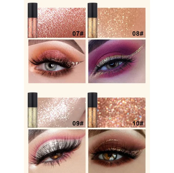 10 Colors Glitter Liquid Eyeliner Shining Eyeliner Set For Girls .