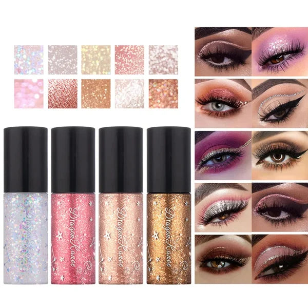 10 Colors Glitter Liquid Eyeliner Shining Eyeliner Set For Girls .