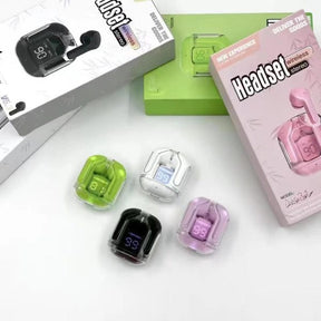 Air31 Earbuds Wireless Crystal Transparent Body | Air 31 – (without Pouch) Random Colors