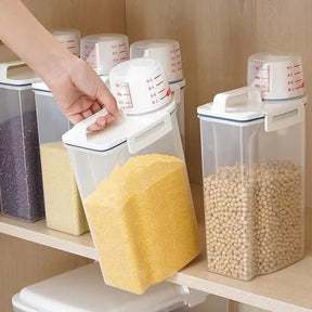 Container, 2kg Storage Container, Rice Storage Container,With Measuring Cup For Dry Food,