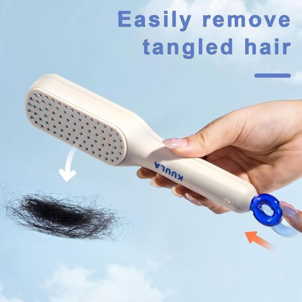 Self Cleaning Hair Brush, One-click Cleaning Telescopic Hair Comb – With Box (random Color)