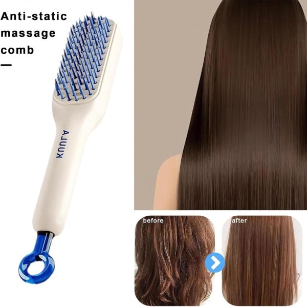 Self Cleaning Hair Brush, One-click Cleaning Telescopic Hair Comb – With Box (random Color)