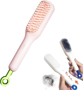 Self Cleaning Hair Brush, One-click Cleaning Telescopic Hair Comb – With Box (random Color)